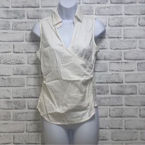 Express Design Studio Sleeveless Wrap Front Side Zipper Thread Blouse Small